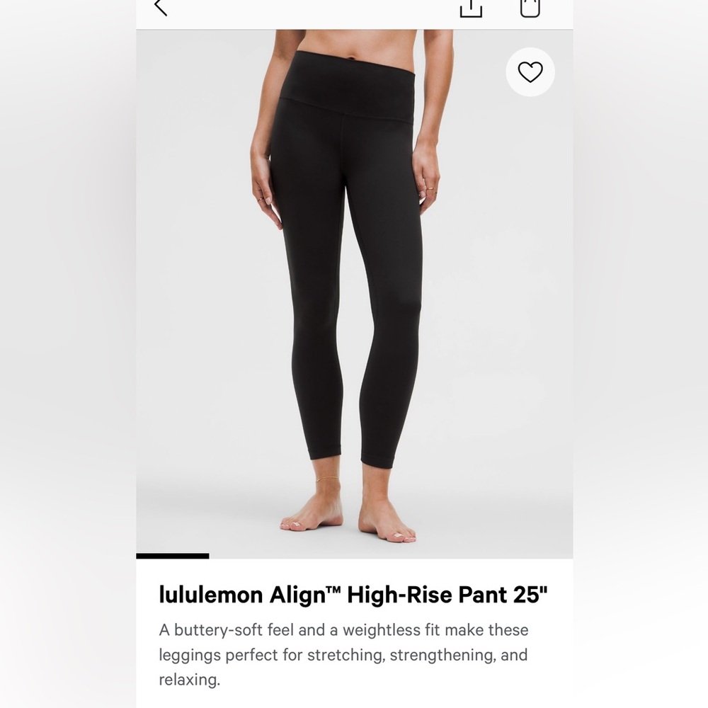 lululemon black align leggings size 6